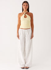 Bille Low Rise Pants - White
