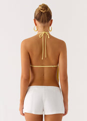 Bliss Beaded Halter Top - Floral Beaded
