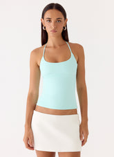 Chauncey Halter Top - Aqua