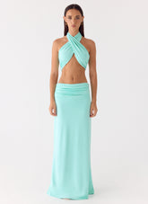 Elisabetta Maxi Skirt - Aqua
