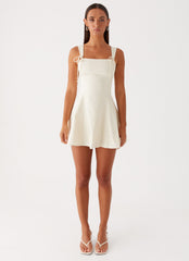 Jamaya Tie Mini Dress - Ivory