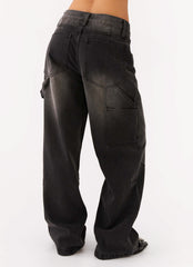 Jaylie Denim Jeans - Charcoal