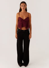 Katya Asymmetric Top - Maroon