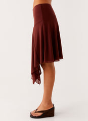 Mirage Midi Skirt - Chocolate