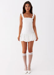 Monroe Satin Mini Dress - White