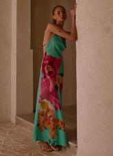 Morning Crush Cowl Maxi Dress - Jungle Bloom