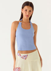 Nera Halter Top - periwinkle