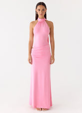 On My Way Bodysuit Maxi Dress - Pink
