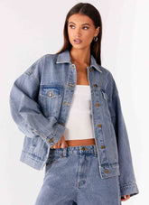 Orleans Oversized Denim Jacket - Blue