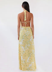 Elysia Chiffon Maxi Dress - Daffodil