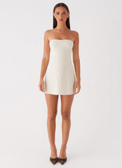 Do It That Way Linen Mini Dress - Ivory