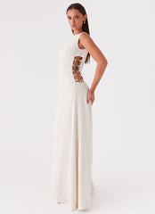 Catherine Linen Maxi Dress - Oatmeal