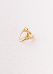 Kyra Oval Textured Ring - Gold