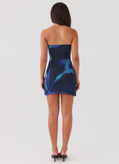 Nevermore Mesh Mini Dress - Cyber Rose