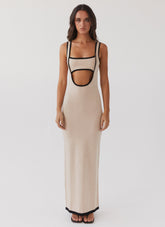 Lost In Paris Knit Maxi Dress - Tapioca