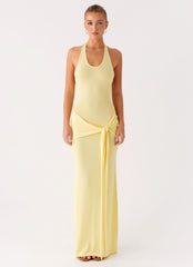 Pina Colada Knit Maxi Dress - Yellow