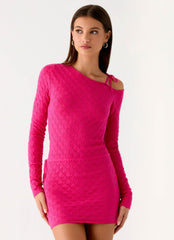 Thalia Knit Mini Dress - Fuchsia