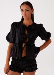 Western Wind Tie Top - Black