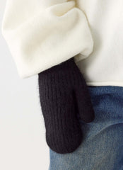 Winter Blaze Knit Mittens - Black