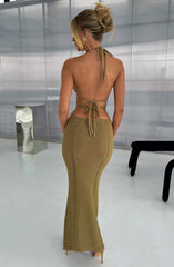 Arabella Maxi Dress - Khaki Dress Babyboo Fashion Premium Exclusive Design