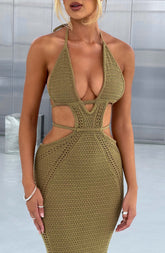 Arabella Maxi Dress - Khaki Dress XS Babyboo Fashion Premium Exclusive Design