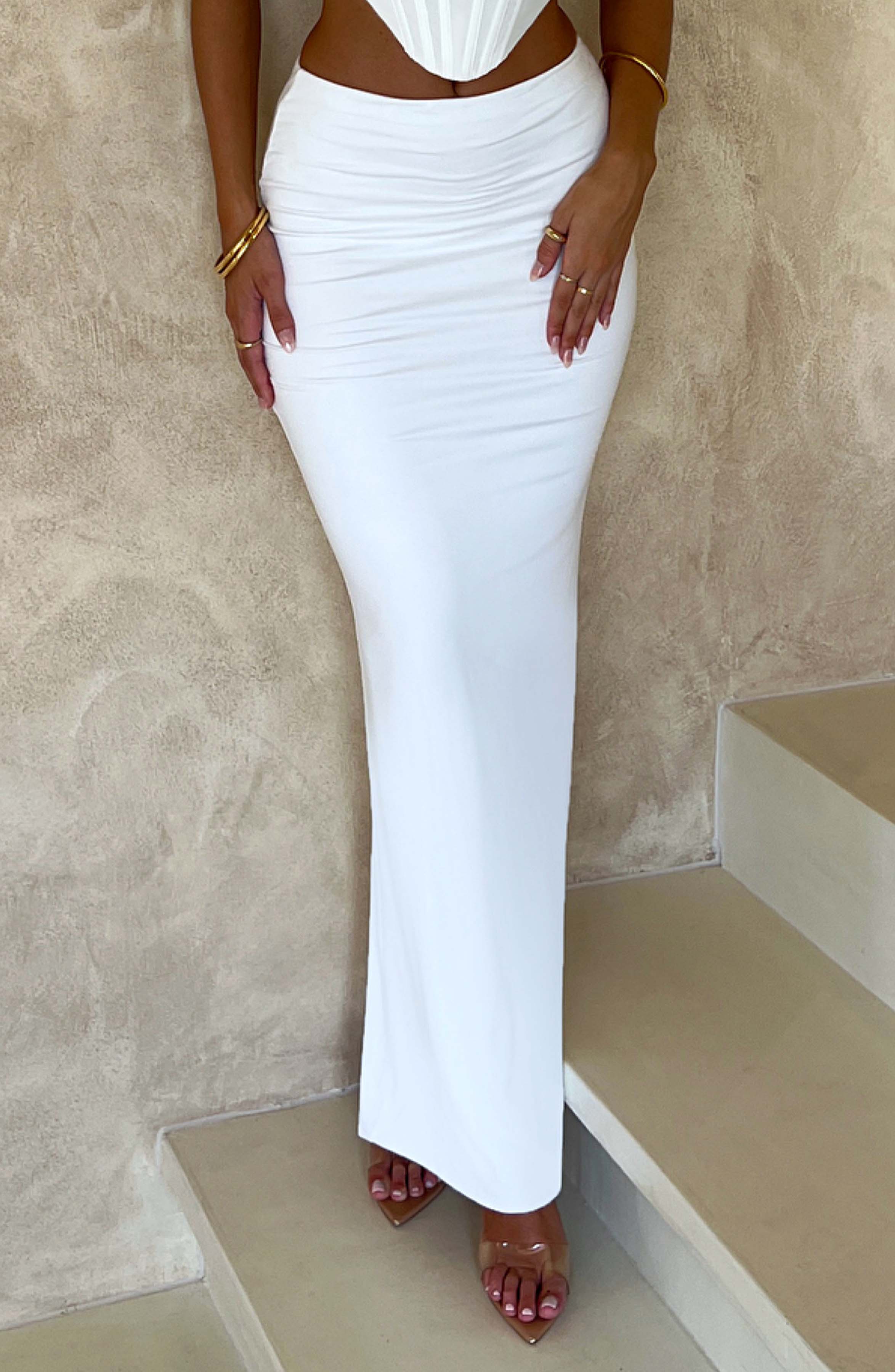 Astrid Maxi Skirt - White Skirt Babyboo Fashion Premium Exclusive Design