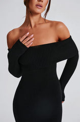 Beverley Knit Maxi Dress - Black Dress Babyboo Fashion Premium Exclusive Design