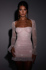 Brea Mini Dress - Baby Pink Sparkle Dress XS Babyboo Fashion Premium Exclusive Design