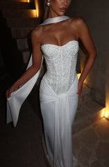 Carina Maxi Dress - Ivory Dress Babyboo Fashion Premium Exclusive Design