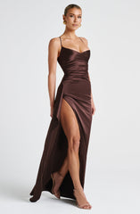 Helen Maxi Dress - Plum Brown Dress Babyboo Fashion Premium Exclusive Design