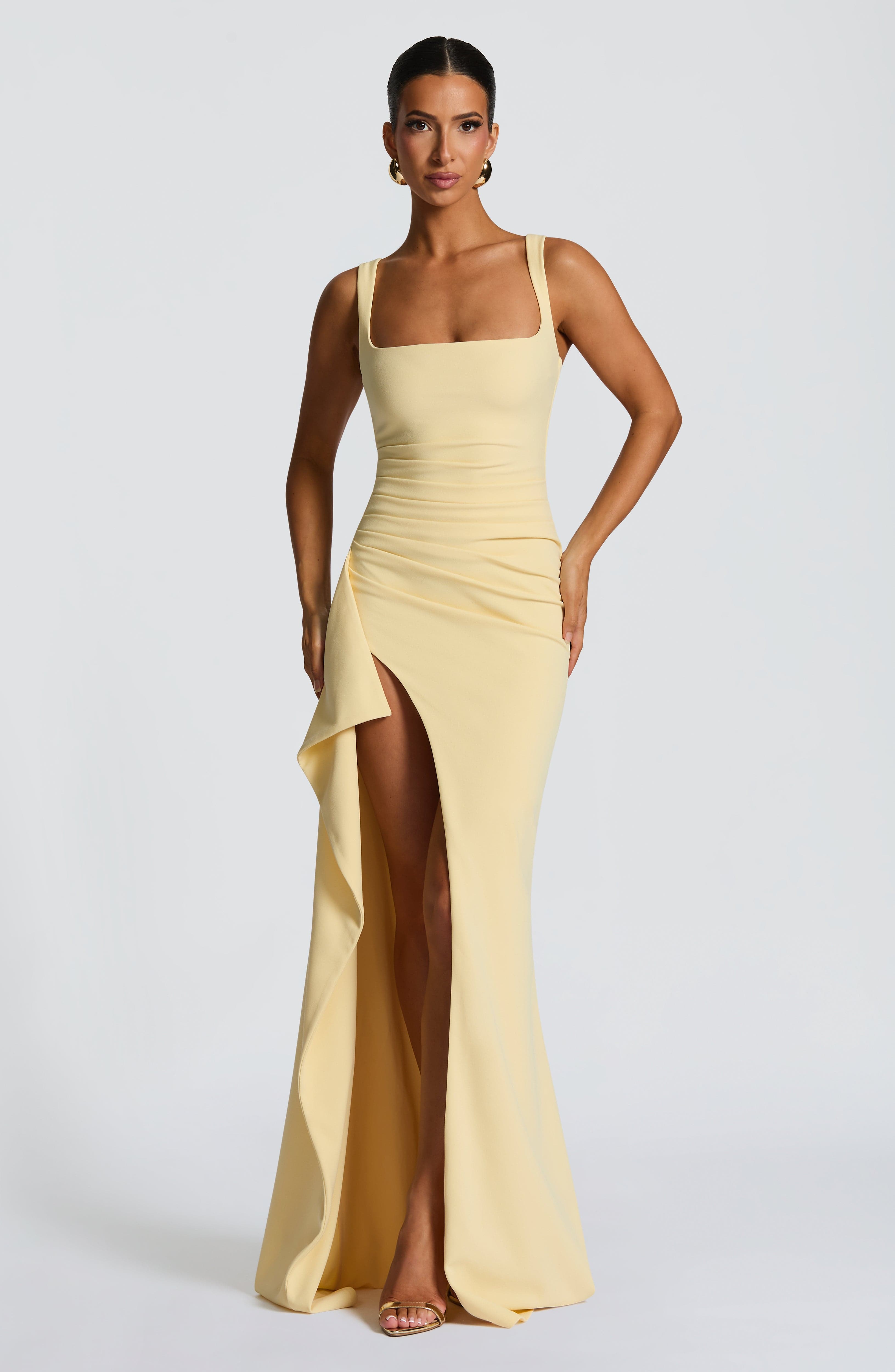Katana Maxi Dress - Lemon Dress XS Babyboo Fashion Premium Exclusive Design