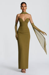 Lindsey Maxi Dress - Deep Olive Dress XS Babyboo Fashion Premium Exclusive Design