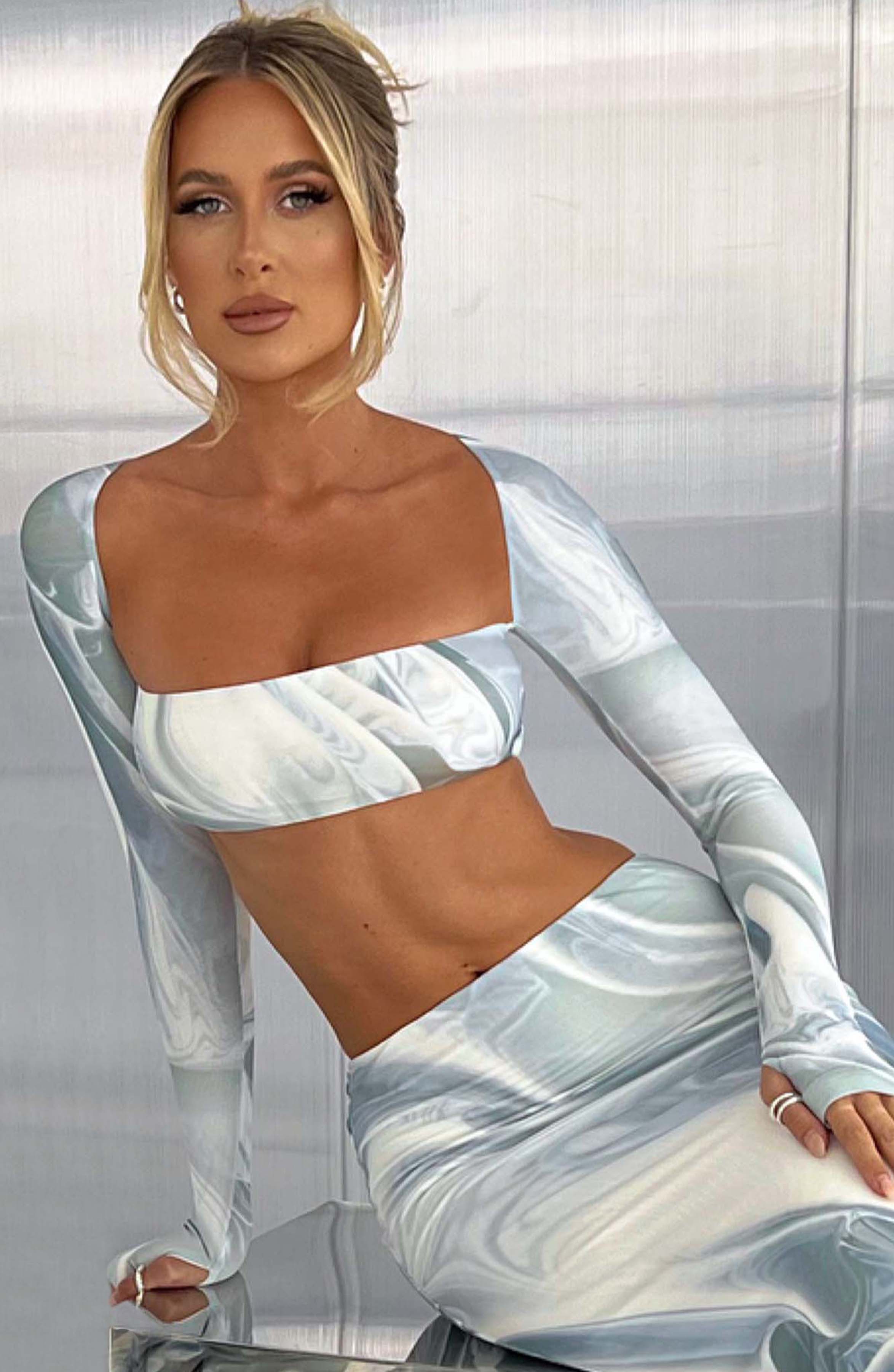 Lucianna Top - Grey Haze Print Shirts & Tops Babyboo Fashion Premium Exclusive Design