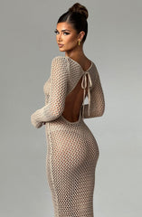 Moana Maxi Dress - Beige Dress Babyboo Fashion Premium Exclusive Design