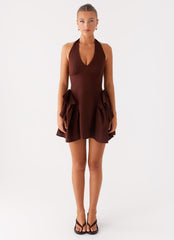 Avalo Mini Dress - Chocolate