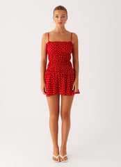 Cynlee Mini Dress - Red Polka Dot