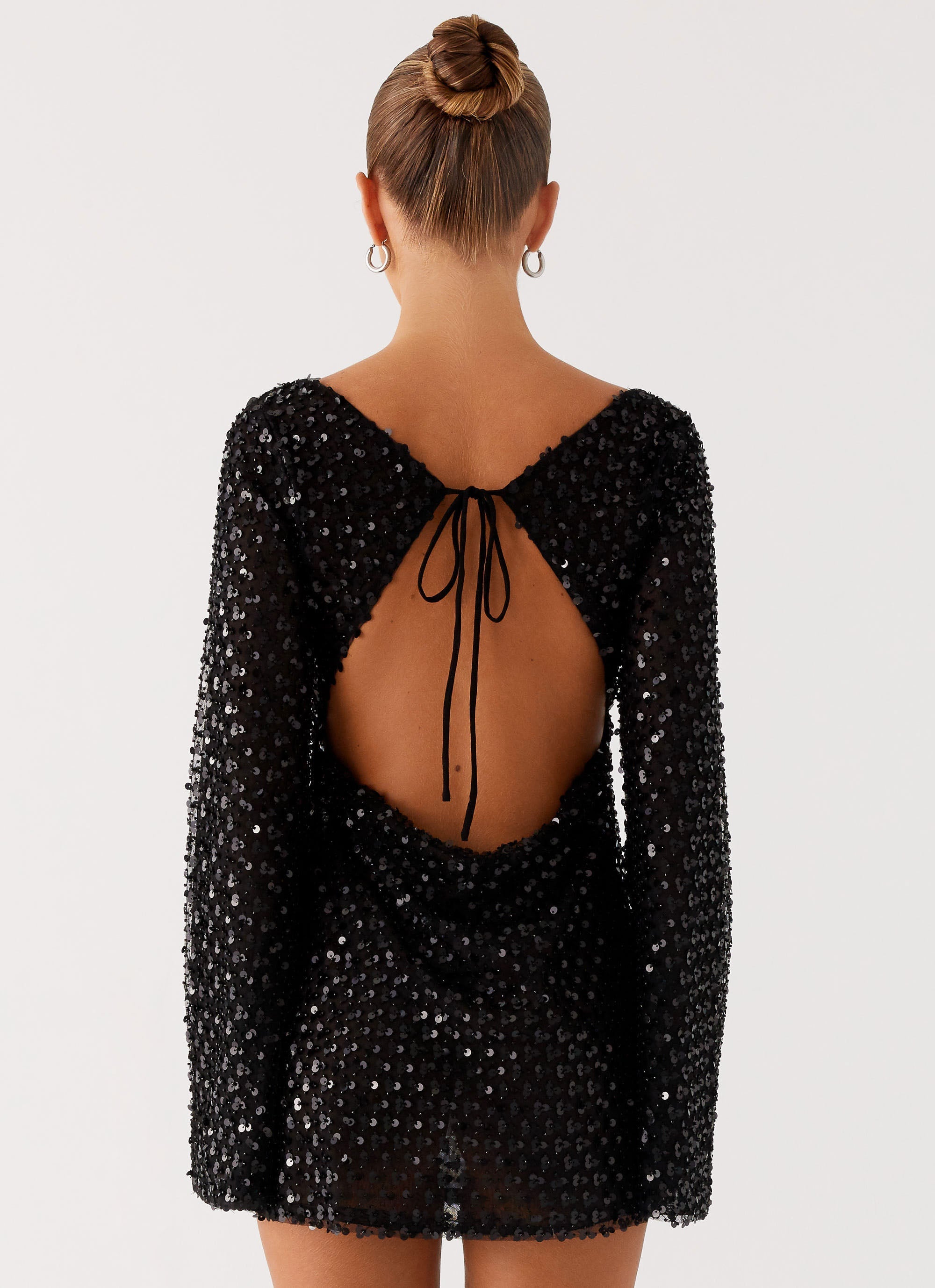 Edessa Sequin Mini Dress - Black