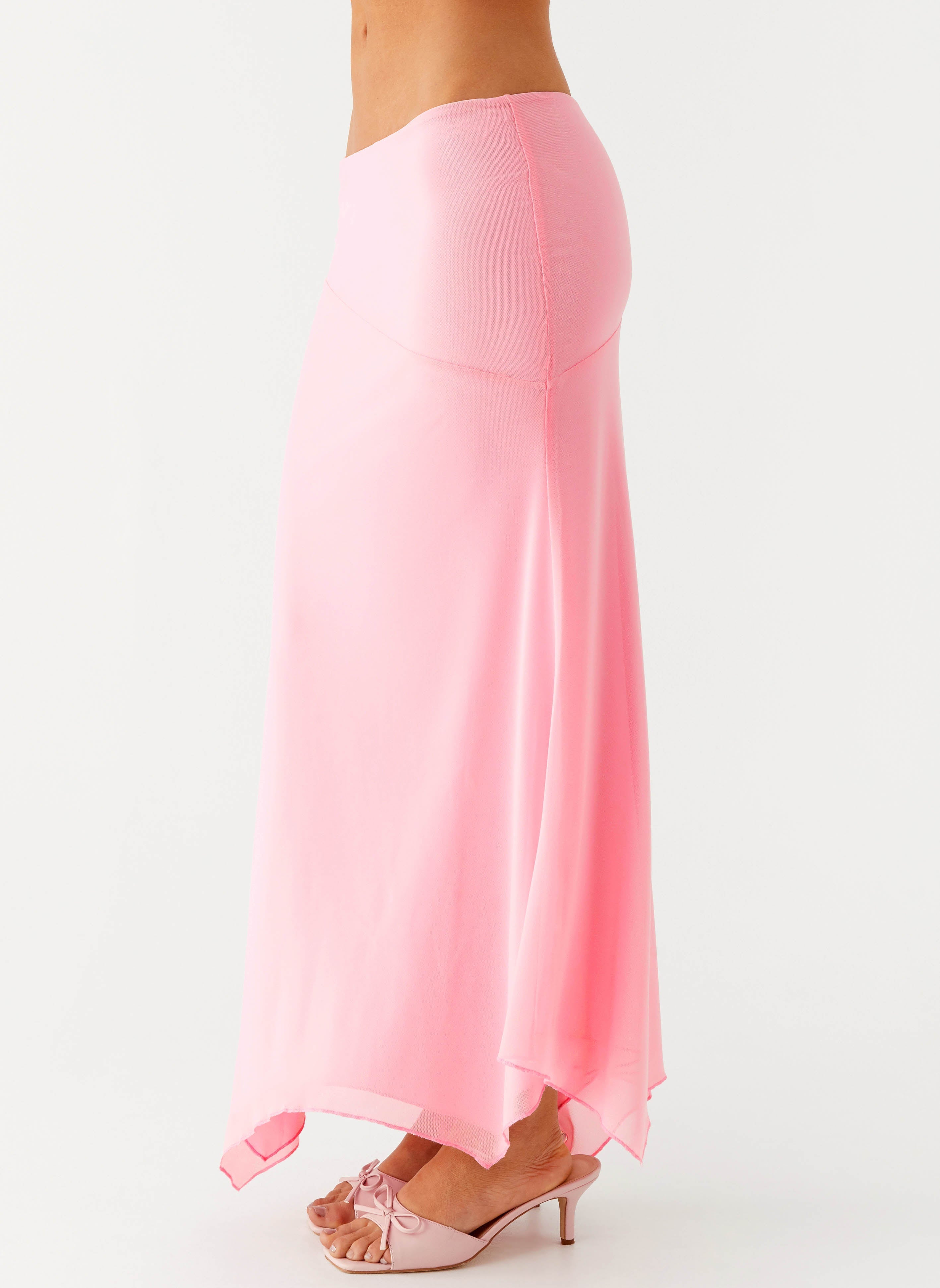 Kerrie Hanky Midi Skirt - Baby Pink