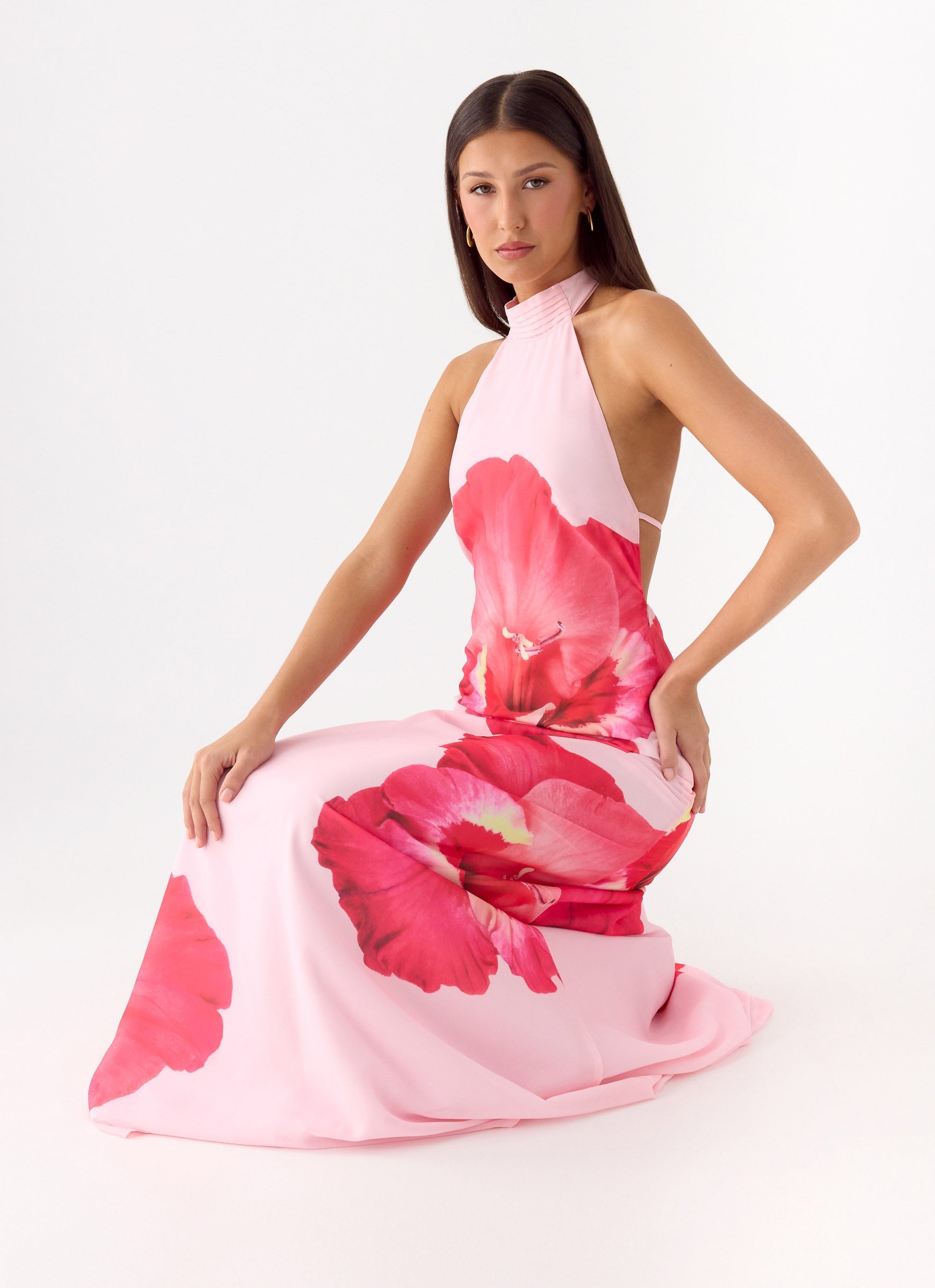 Len Maxi Dress - Pink Floral Spritz