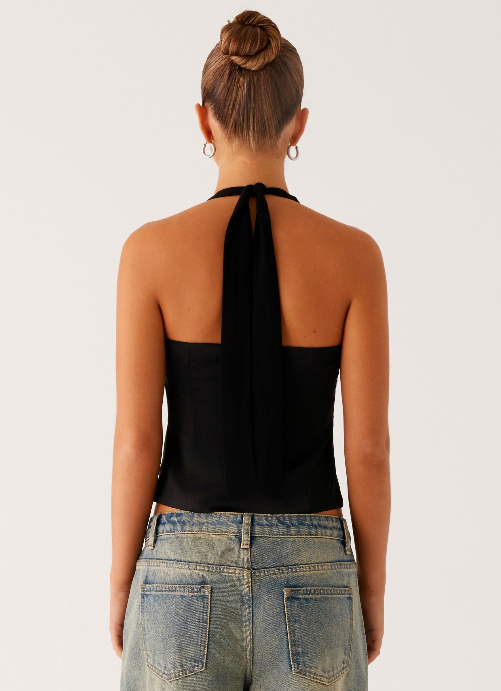 Lets Pretend Halterneck Top - Black