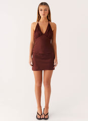 Mabel Halter Top - Chocolate