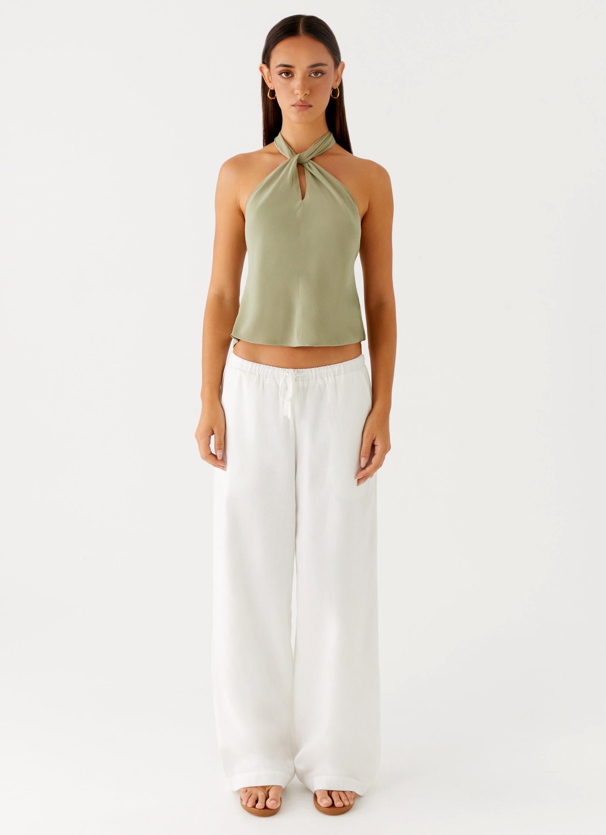 Maddox Scarf Top - Sage