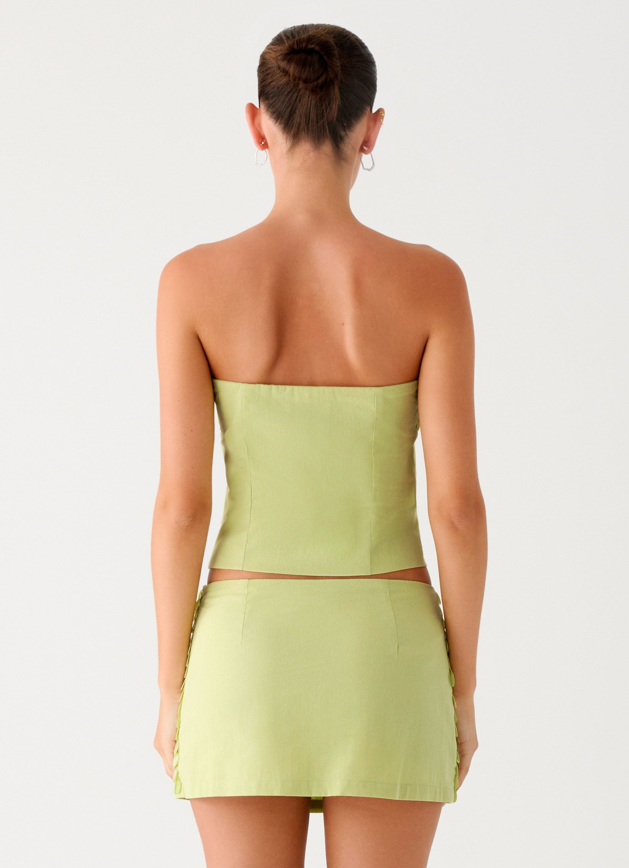 Mona Beaded Bandeau Top - Green