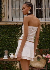Moroder Strapless Lace Top - Cream