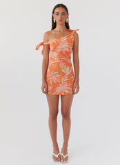 Amazonia Linen Mini Dress - Tropic Sunset
