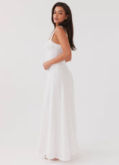 Lucie Linen Maxi Dress - White