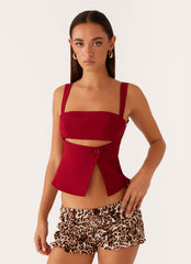 Pia Cut Out Top - Red
