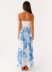 Rebecca Maxi Dress - Blue Floral Print