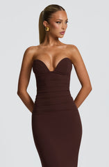 Lindsey Maxi Dress - Plum Brown Dress Babyboo Fashion Premium Exclusive Design