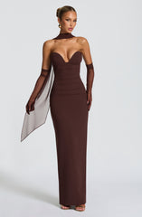 Lindsey Maxi Dress - Plum Brown Dress Babyboo Fashion Premium Exclusive Design